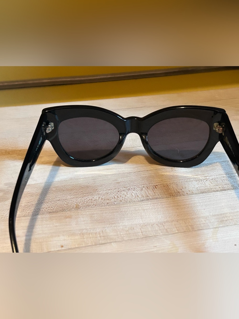 Karen Walker Black Cat-Eye Women's Sunglasses - Picture 7 of 9